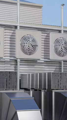 multiple heat pumps on a roof